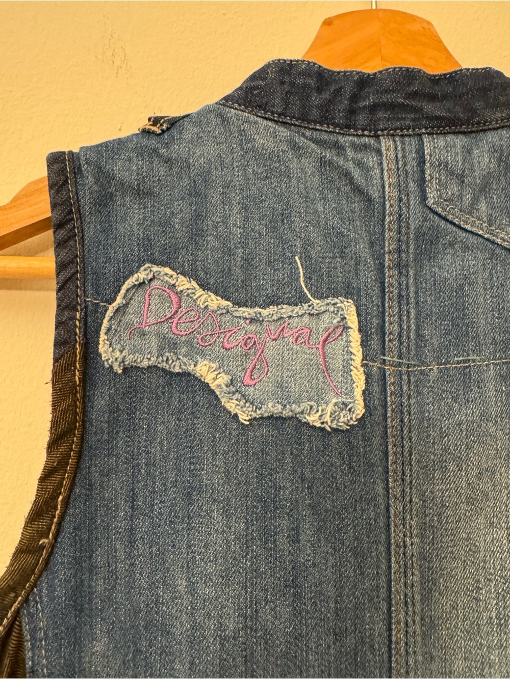 Desigual Boho Denim Midi Dress Size 38 Sleeveless Festival Jean Dress Half Zip - Picture 9 of 13